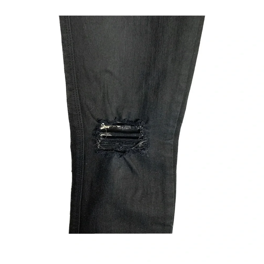 Frame Black Le High Skinny High Waist Ripped Knee Denim Jeans - Picture 7 of 13